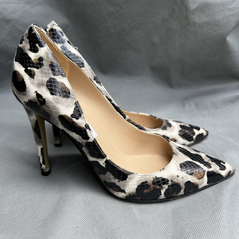 Diane Von Furstenberg DVF Snake Embossed High Stiletto Heels Shoes Size 7.5 - Picture 1 of 8